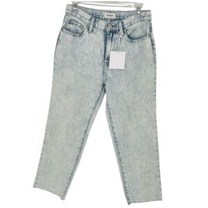 PISTOLA light Wash Raw Hem Straight‎ Leg Jeans Cotton Blend 26